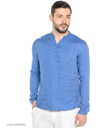 Мужская синяя рубашка с длинным рукавом от Oodji
