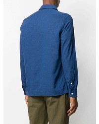 Мужская синяя рубашка с длинным рукавом от Dell'oglio