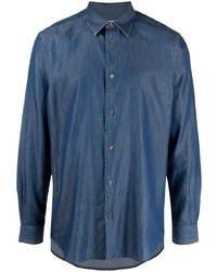 Мужская синяя рубашка с длинным рукавом от Paul Smith