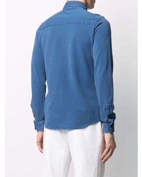 Мужская синяя рубашка с длинным рукавом от Fedeli