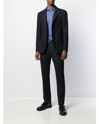 Мужская синяя рубашка с длинным рукавом от Isaia