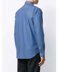 Мужская синяя рубашка с длинным рукавом от Canali