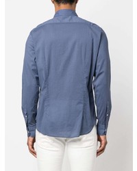 Мужская синяя рубашка с длинным рукавом от Fedeli