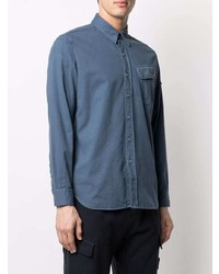 Мужская синяя рубашка с длинным рукавом от Belstaff