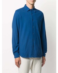 Мужская синяя рубашка с длинным рукавом от Aspesi