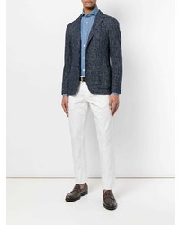 Мужская синяя рубашка с длинным рукавом от Borrelli