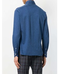 Мужская синяя рубашка с длинным рукавом от Xacus