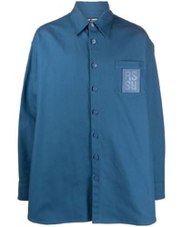 Мужская синяя рубашка с длинным рукавом от Raf Simons