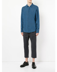 Мужская синяя рубашка с длинным рукавом от Jac+ Jack