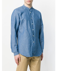 Мужская синяя рубашка с длинным рукавом от Dell'oglio