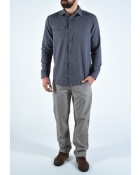 Мужская синяя рубашка с длинным рукавом от RPS