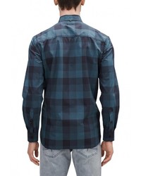 Мужская синяя рубашка с длинным рукавом от s.Oliver