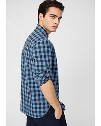 Мужская синяя рубашка с длинным рукавом от s.Oliver