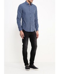 Мужская синяя рубашка с длинным рукавом от Sisley