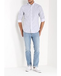 Мужская синяя рубашка с длинным рукавом от SPRINGFIELD