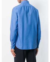 Мужская синяя рубашка с длинным рукавом от Borriello