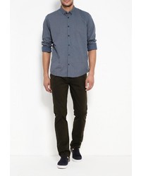 Мужская синяя рубашка с длинным рукавом от Tom Tailor