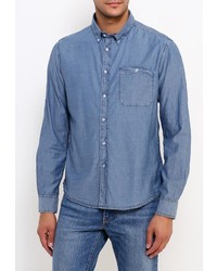 Мужская синяя рубашка с длинным рукавом от Top Secret