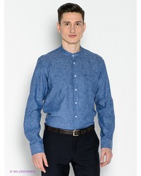 Мужская синяя рубашка с длинным рукавом от Top Secret