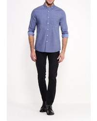 Мужская синяя рубашка с длинным рукавом от Topman