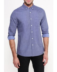 Мужская синяя рубашка с длинным рукавом от Topman
