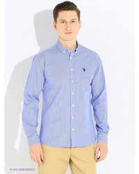 Мужская синяя рубашка с длинным рукавом от U.S. Polo Assn.