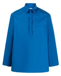 Мужская синяя рубашка с длинным рукавом от Valentino