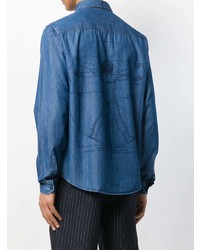 Мужская синяя рубашка с длинным рукавом от Natural Selection