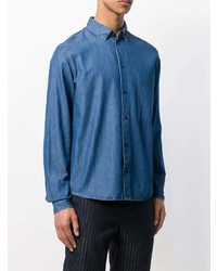 Мужская синяя рубашка с длинным рукавом от Natural Selection