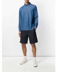 Мужская синяя рубашка с длинным рукавом от Natural Selection