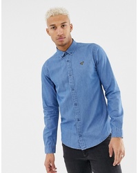 Мужская синяя рубашка с длинным рукавом от Voi Jeans