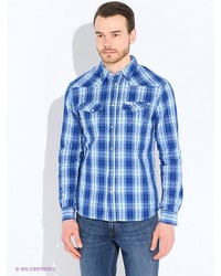 Мужская синяя рубашка с длинным рукавом от Wrangler