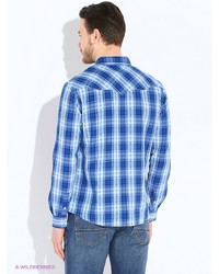 Мужская синяя рубашка с длинным рукавом от Wrangler