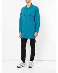 Мужская синяя рубашка с длинным рукавом от Facetasm