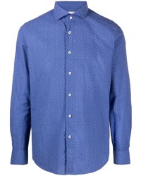 Мужская синяя рубашка с длинным рукавом от Xacus
