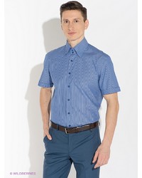 Мужская синяя рубашка с коротким рукавом от Alfred Muller
