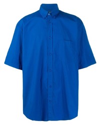 Мужская синяя рубашка с коротким рукавом от Balenciaga