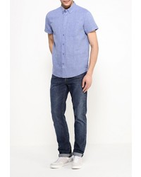 Мужская синяя рубашка с коротким рукавом от Baon