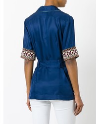 Женская синяя рубашка с коротким рукавом от F.R.S For Restless Sleepers