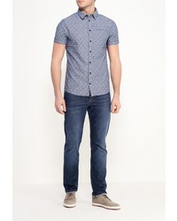 Мужская синяя рубашка с коротким рукавом от BLEND