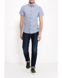 Мужская синяя рубашка с коротким рукавом от BLEND