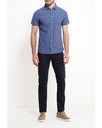 Мужская синяя рубашка с коротким рукавом от BLEND