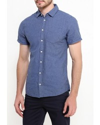 Мужская синяя рубашка с коротким рукавом от BLEND