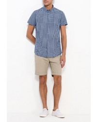 Мужская синяя рубашка с коротким рукавом от Broadway