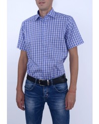 Мужская синяя рубашка с коротким рукавом от Eterna