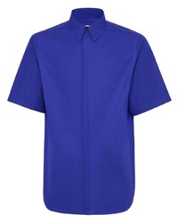 Мужская синяя рубашка с коротким рукавом от Ferragamo