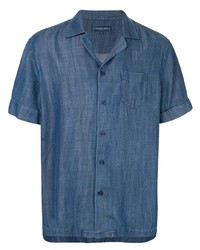 Мужская синяя рубашка с коротким рукавом от Frescobol Carioca