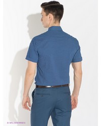 Мужская синяя рубашка с коротким рукавом от Greg Horman