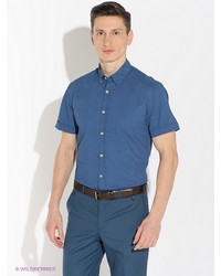 Мужская синяя рубашка с коротким рукавом от Greg Horman
