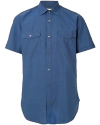 Мужская синяя рубашка с коротким рукавом от Kent & Curwen